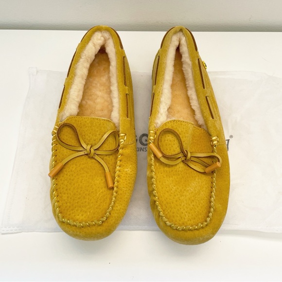 New Ugg moccasin everugg miracle moccasin yellow loafer slipper boat shoe Sherpa - Picture 1 of 12